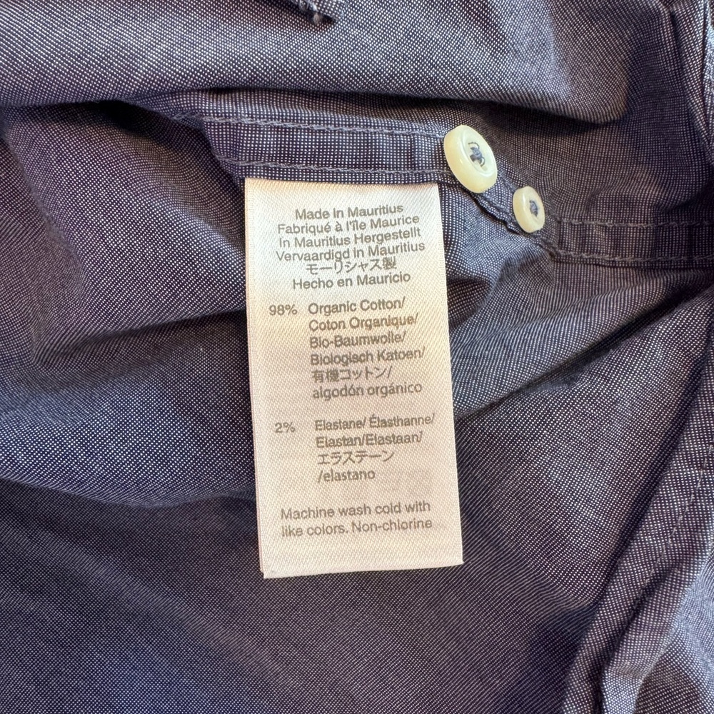 J.Crew Men Classic Secret Wash Cotton Popplin Button down blue shirt Size Medium - Picture 6 of 9